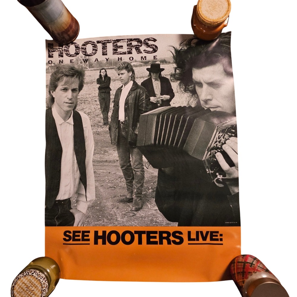Hooters One Way Home Vintage 1987 Promo Album Poster 23x29 CBS Records‎ Rock